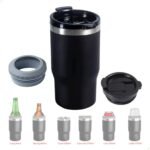"Copo Térmico Termolong Preto 420ml – Tecnologia de isolamento térmico de 6 horas para bebidas geladas.
